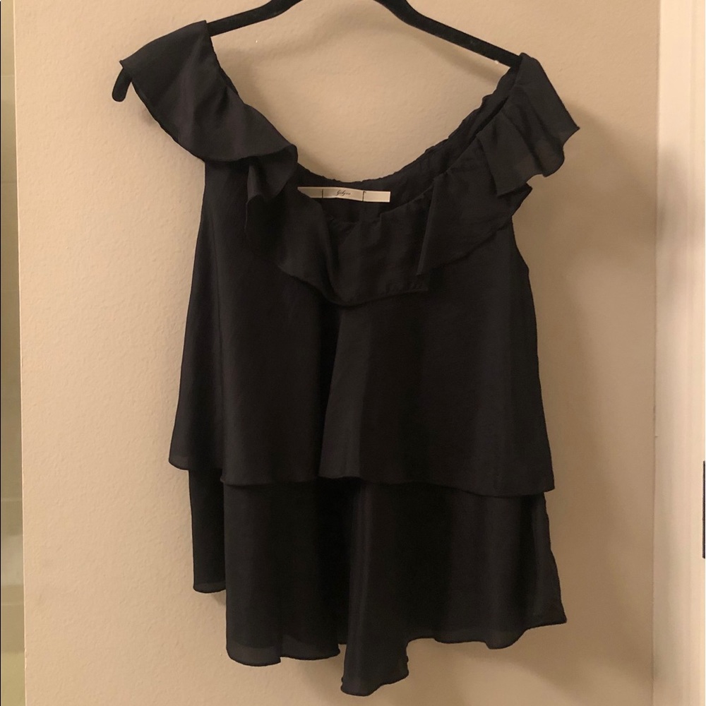 Silk ruffle top